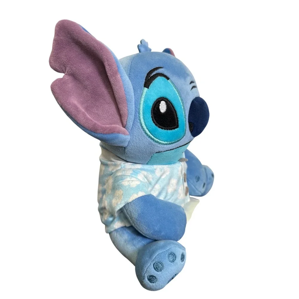 Disney Stitch Plush in Blue Floral Pajamas Jay Franco Stuffed Animal 9‎ Inch